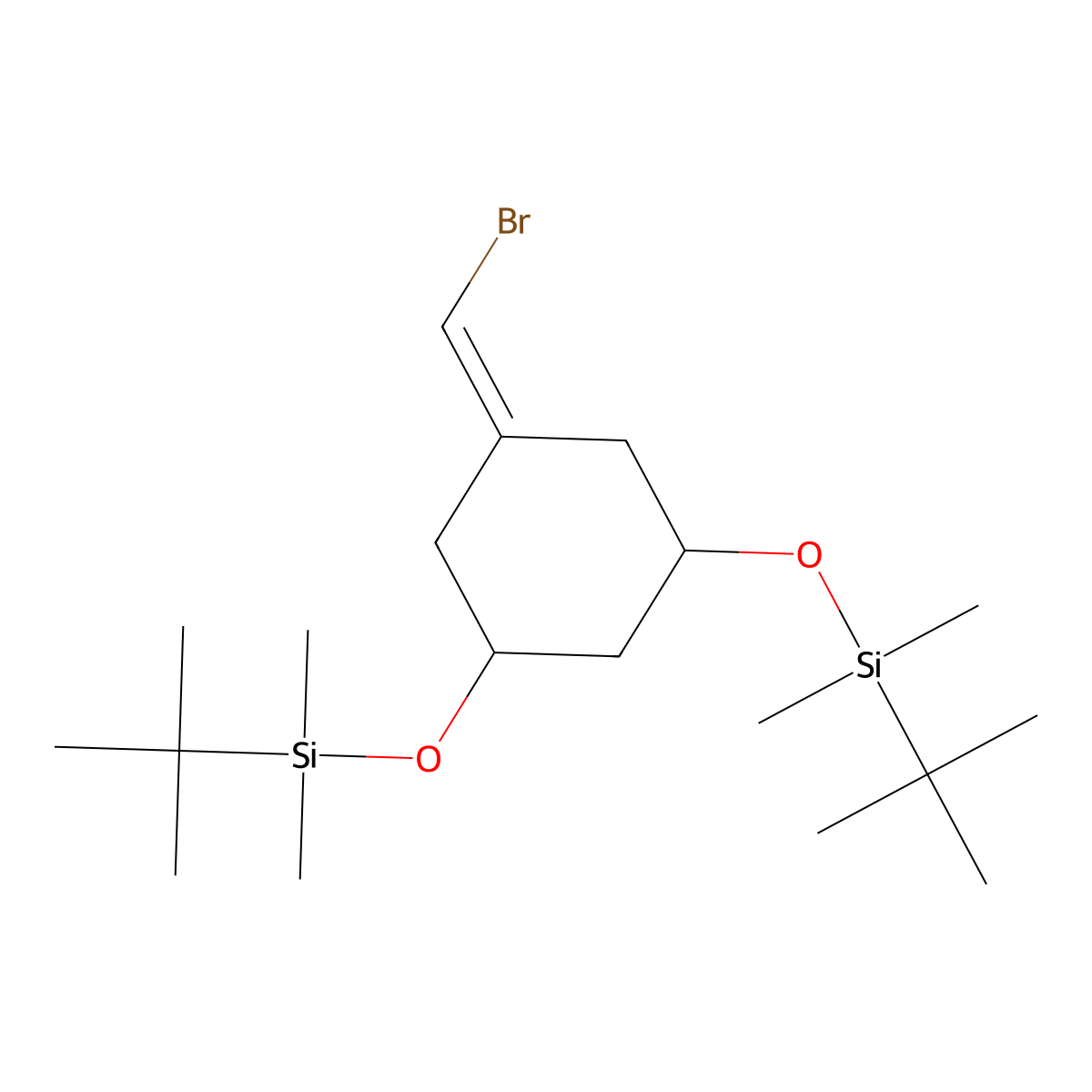 (1R,3R)-5-(Bromomethylene)-1,3-bis(tert-butyldimethylsilyloxy)cyclohexane molecular structure, CAS 387834-41-5