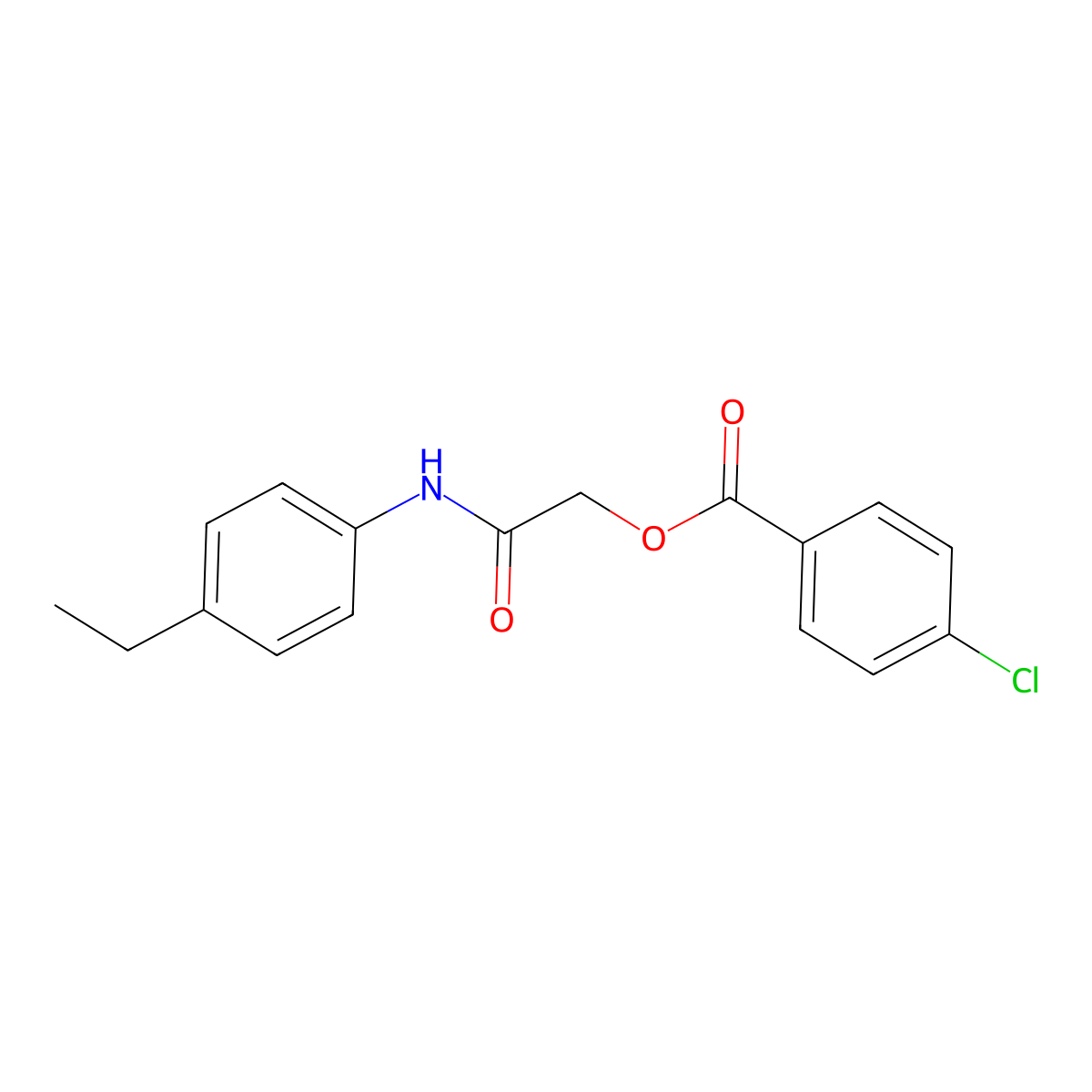 [2-(4-Ethylanilino)-2-oxoethyl] 4-chlorobenzoate molecular structure, CAS 387835-27-0