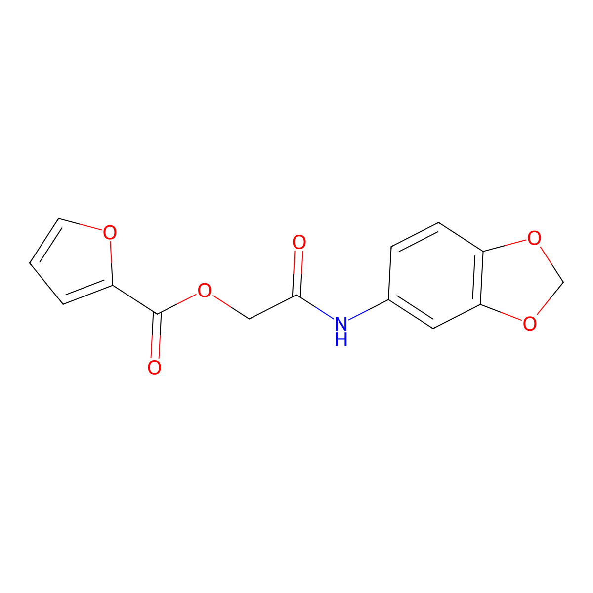 2-(1,3-Benzodioxol-5-ylamino)-2-oxoethyl 2-furoate molecular structure, CAS 387837-56-1