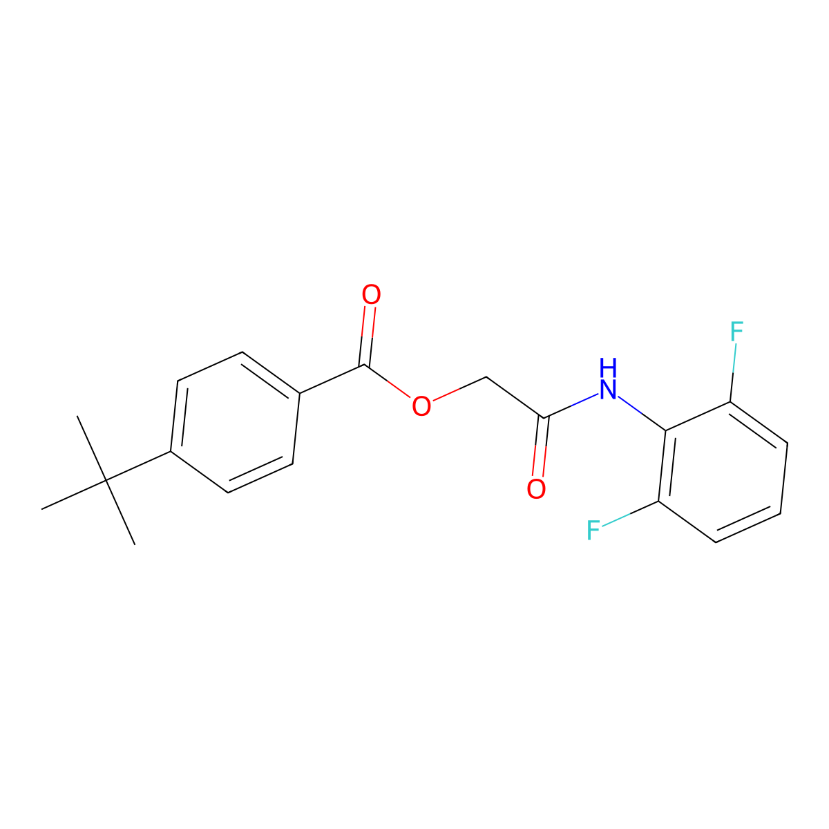 [2-(2,6-Difluoroanilino)-2-oxoethyl] 4-tert-butylbenzoate molecular structure, CAS 387841-51-2