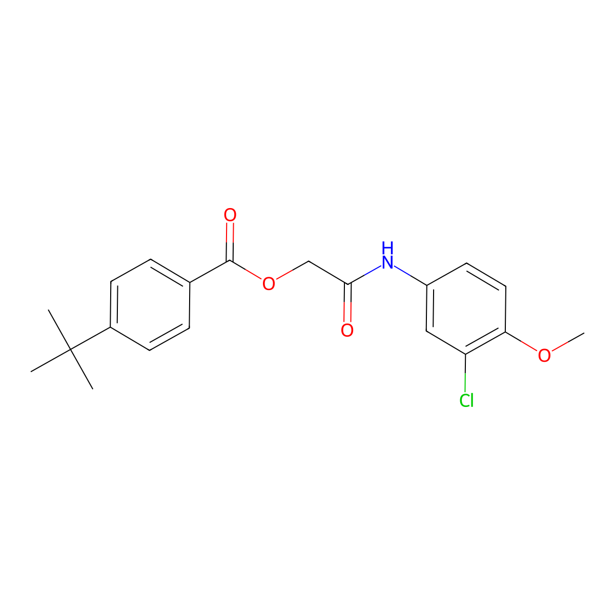 2-[(3-Chloro-4-methoxyphenyl)amino]-2-oxoethyl 4-tert-butylbenzoate molecular structure, CAS 387841-54-5