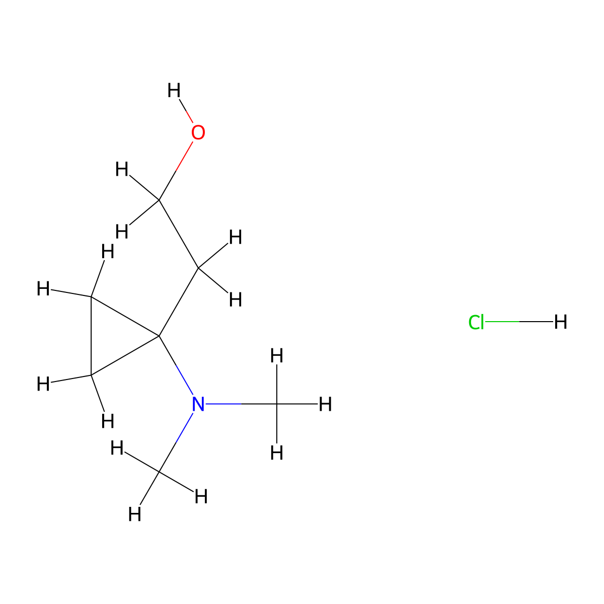 2-[1-(Dimethylamino)cyclopropyl]ethan-1-ol hydrochloride molecular structure, CAS 387845-12-7