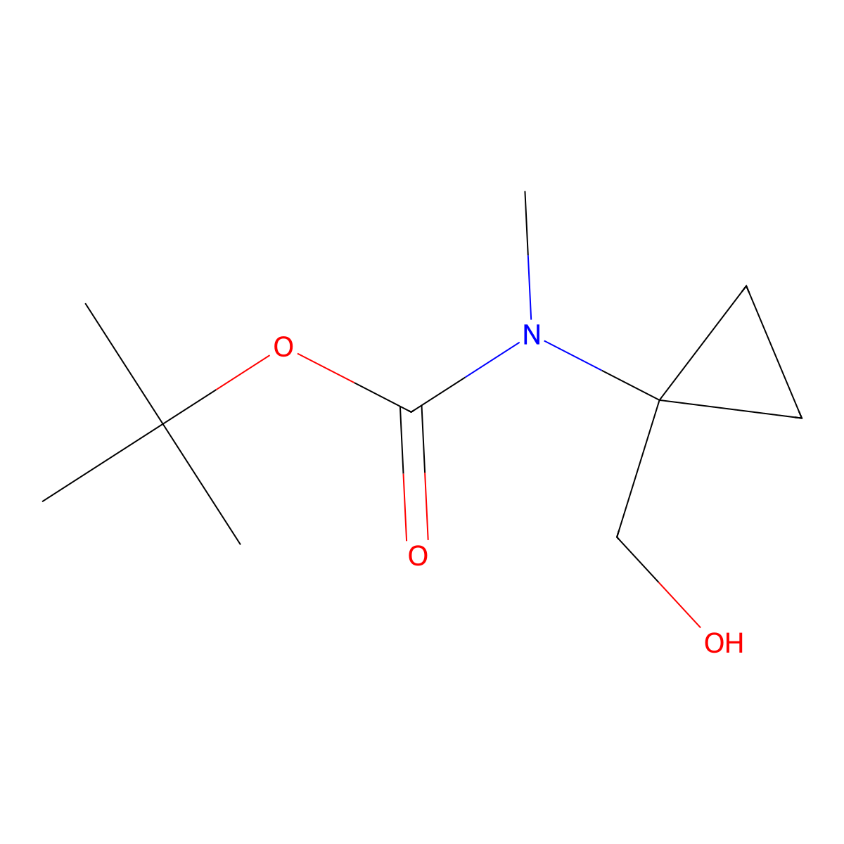 tert-butyl N-[1-(hydroxymethyl)cyclopropyl]-N-methylcarbamate molecular structure, CAS 387845-13-8