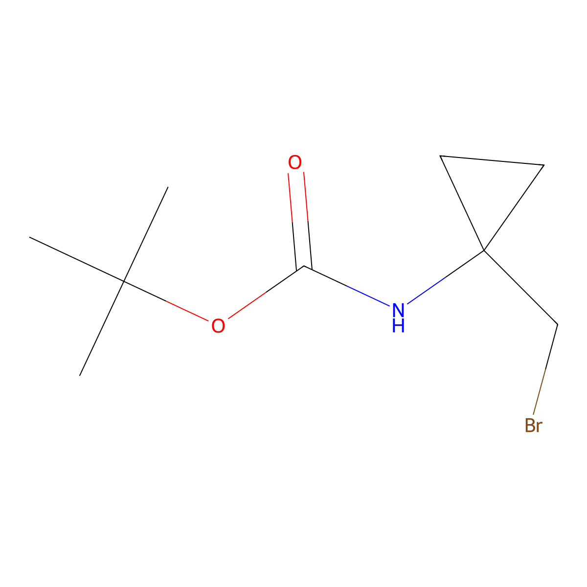 N-Boc-1-(Bromomethyl)cyclopropanamine molecular structure, CAS 387845-49-0