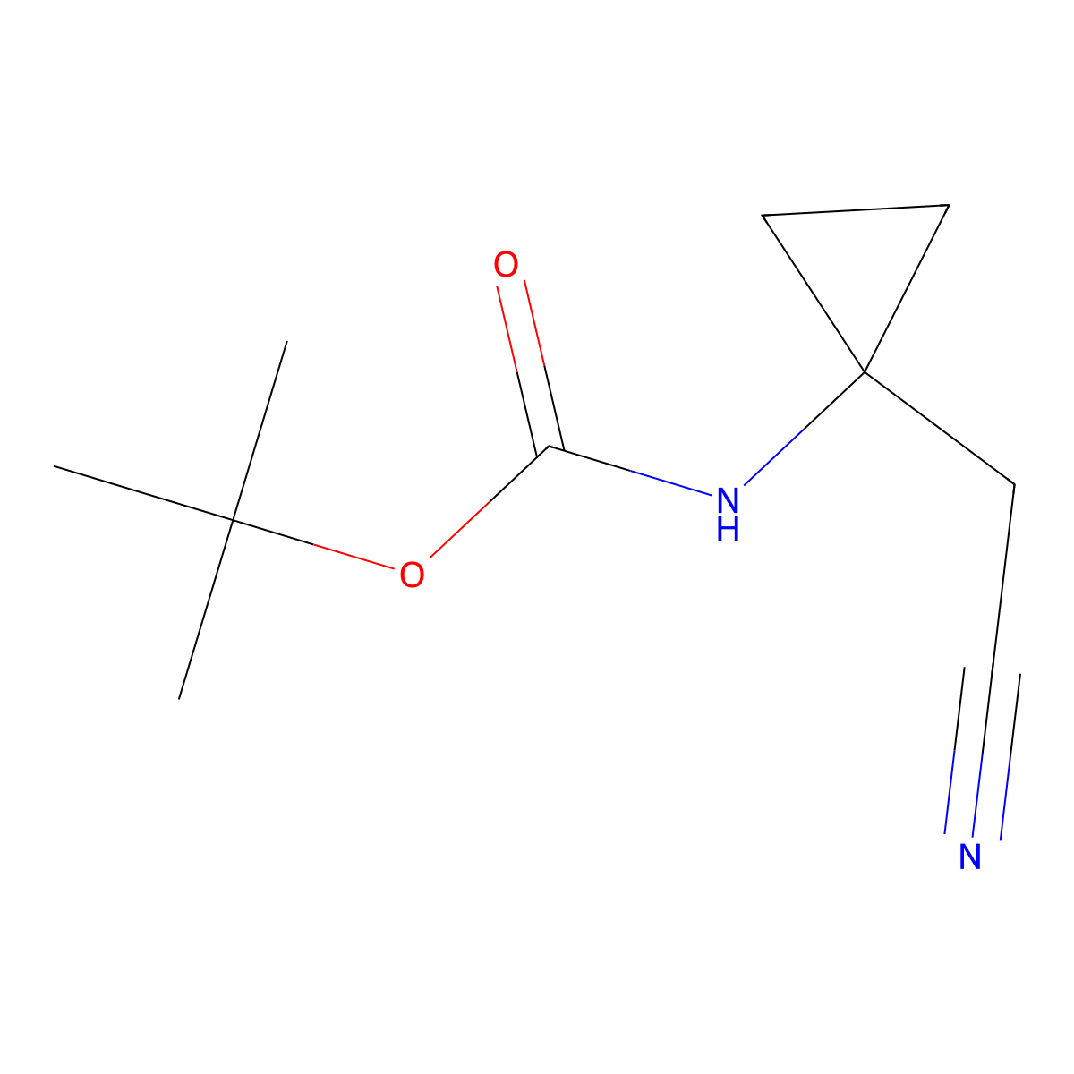 Tert-butyl (1-(cyanomethyl)cyclopropyl)carbamate molecular structure, CAS 387845-50-3