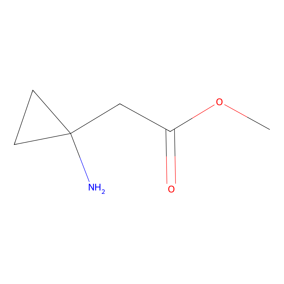 Methyl 2-(1-aminocyclopropyl)acetate molecular structure, CAS 387845-51-4