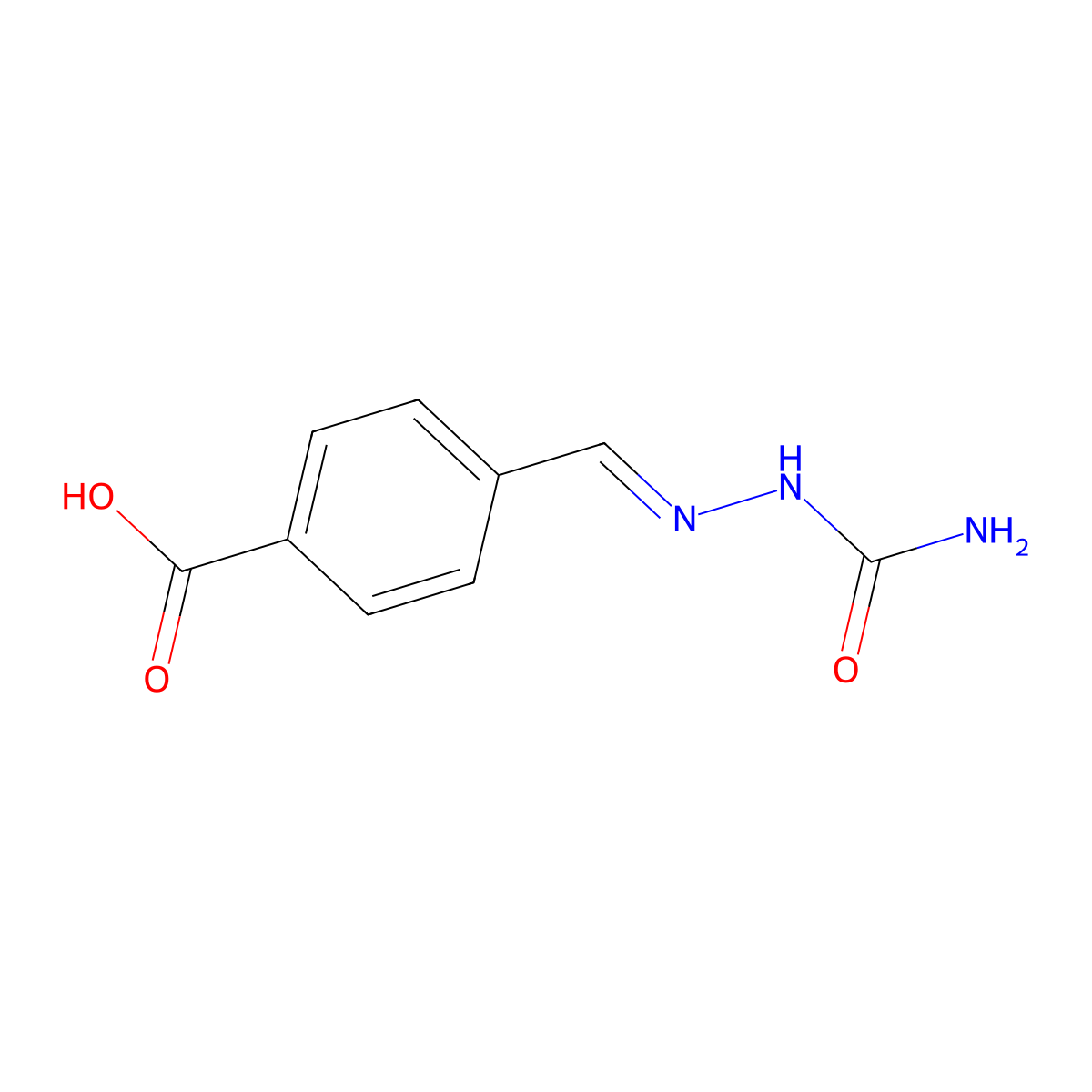 4-((2-Carbamoylhydrazineylidene)methyl)benzoic acid molecular structure, CAS 387846-35-7