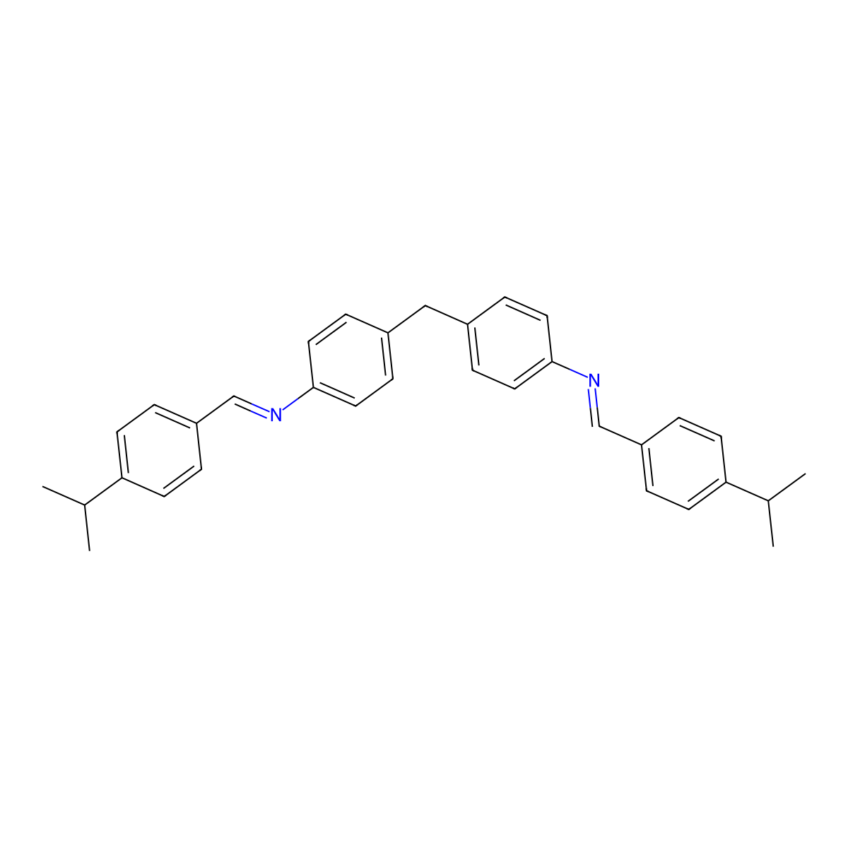 N-(4-isopropylbenzylidene)-N-(4-{4-[(4-isopropylbenzylidene)amino]benzyl}phenyl)amine molecular structure, CAS 387847-60-1