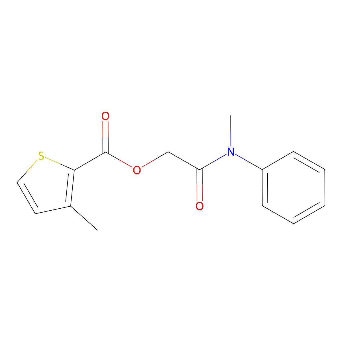 2-(Methyl(phenyl)amino)-2-oxoethyl 3-methylthiophene-2-carboxylate molecular structure, CAS 387853-38-5
