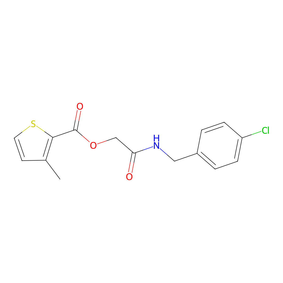 [2-[(4-Chlorophenyl)methylamino]-2-oxoethyl] 3-methylthiophene-2-carboxylate molecular structure, CAS 387853-49-8