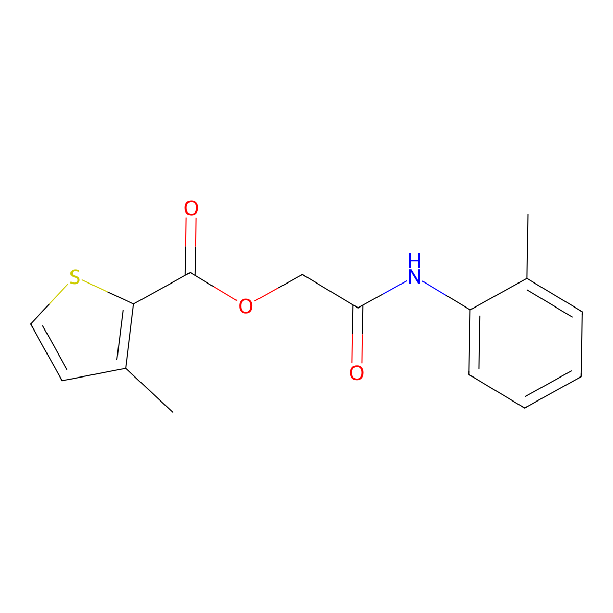 [2-(2-Methylanilino)-2-oxoethyl] 3-methylthiophene-2-carboxylate molecular structure, CAS 387853-62-5