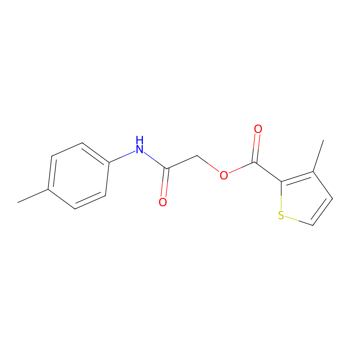[(4-Methylphenyl)carbamoyl]methyl 3-methylthiophene-2-carboxylate molecular structure, CAS 387853-64-7