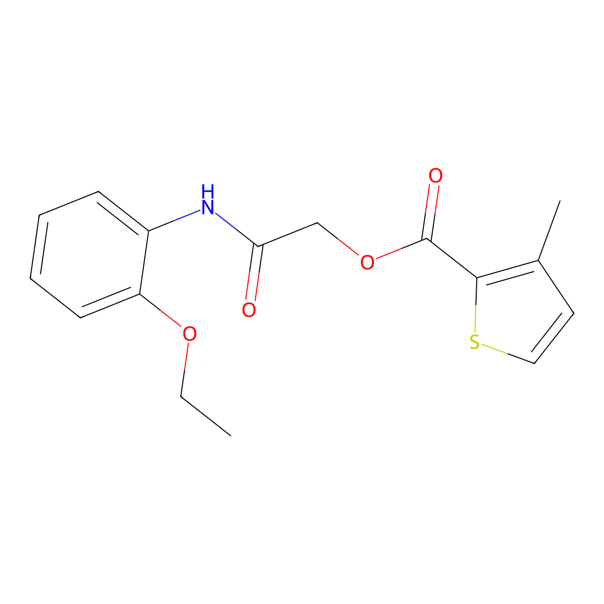 [2-(2-Ethoxyanilino)-2-oxoethyl] 3-methylthiophene-2-carboxylate molecular structure, CAS 387853-86-3