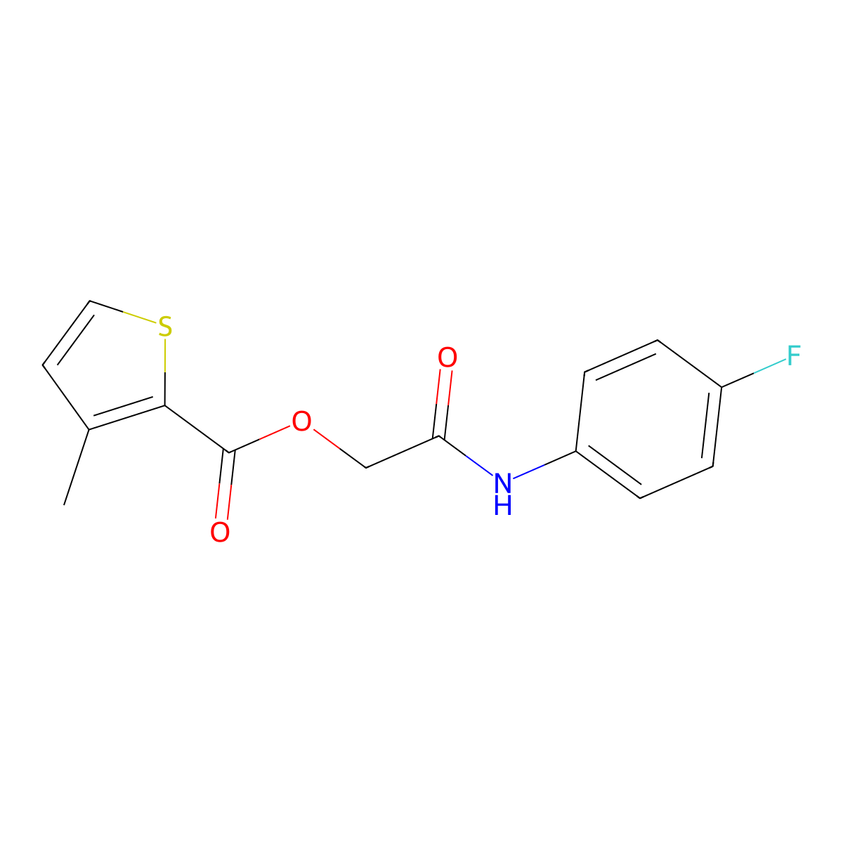 2-((4-Fluorophenyl)amino)-2-oxoethyl 3-methylthiophene-2-carboxylate molecular structure, CAS 387854-15-1