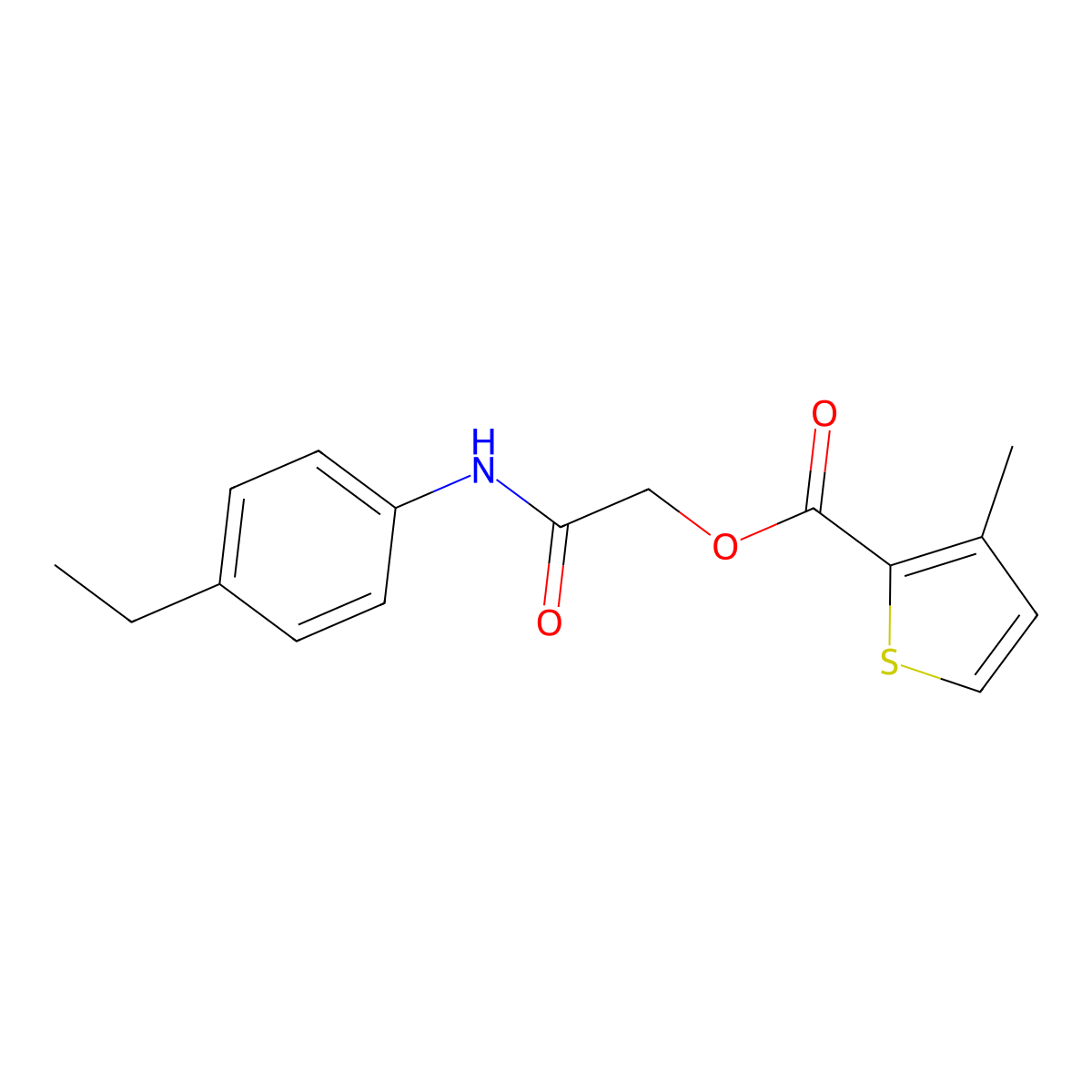 [2-(4-Ethylanilino)-2-oxoethyl] 3-methylthiophene-2-carboxylate molecular structure, CAS 387854-27-5