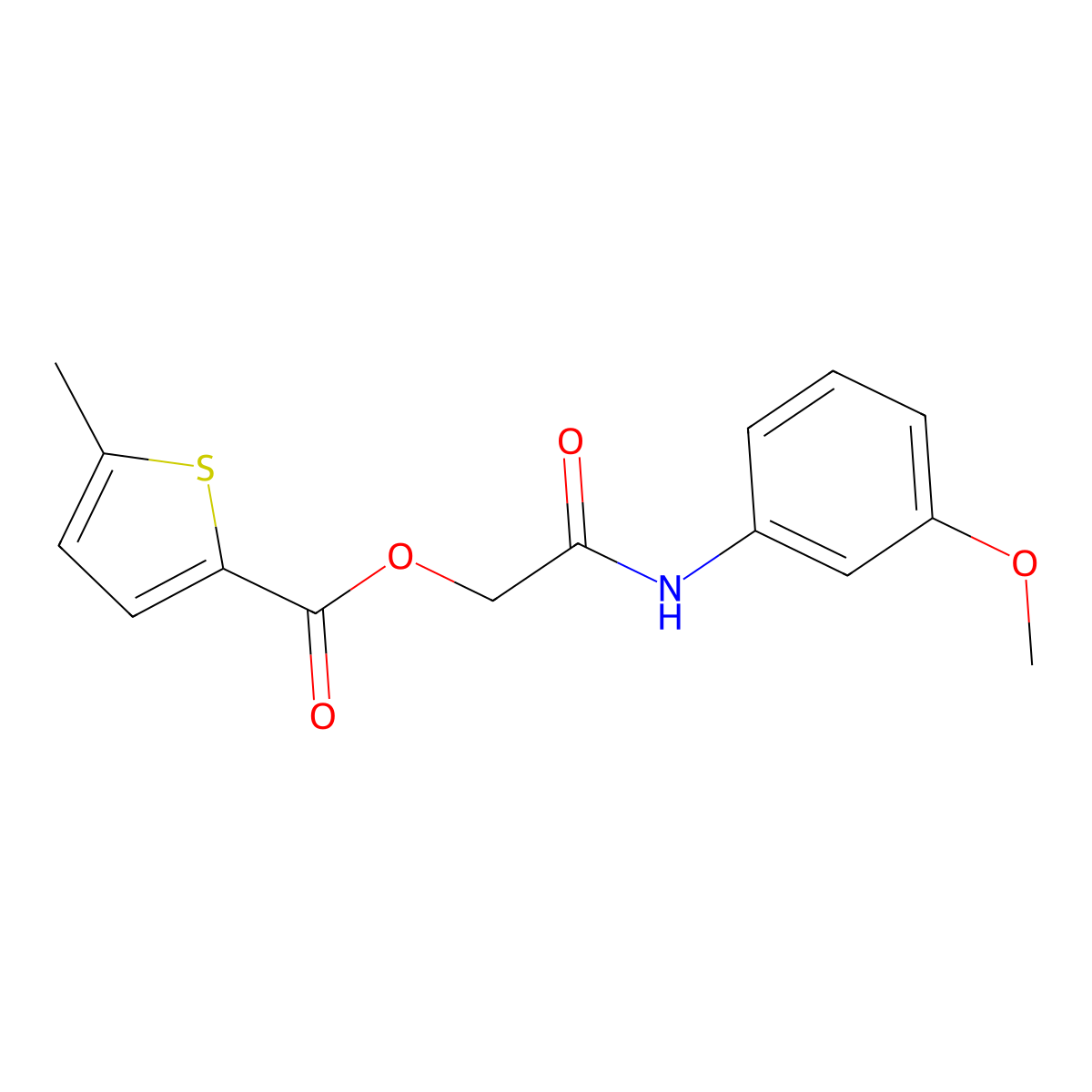 [(3-Methoxyphenyl)carbamoyl]methyl 5-methylthiophene-2-carboxylate molecular structure, CAS 387854-74-2