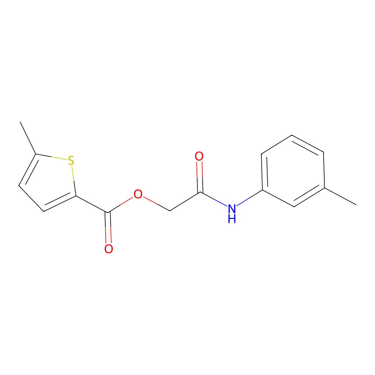 [2-(3-Methylanilino)-2-oxoethyl] 5-methylthiophene-2-carboxylate molecular structure, CAS 387854-76-4