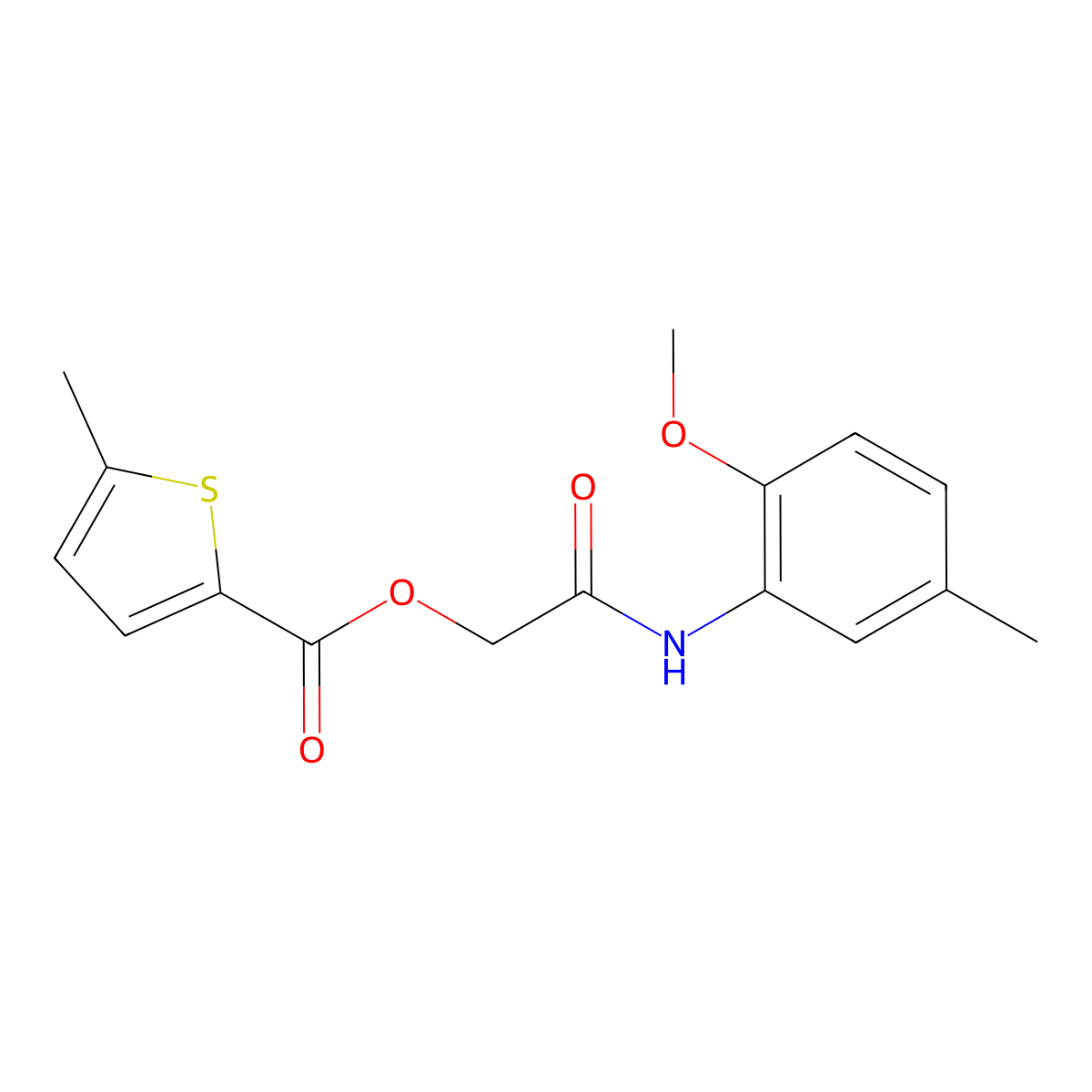 [(2-Methoxy-5-methylphenyl)carbamoyl]methyl 5-methylthiophene-2-carboxylate molecular structure, CAS 387854-78-6