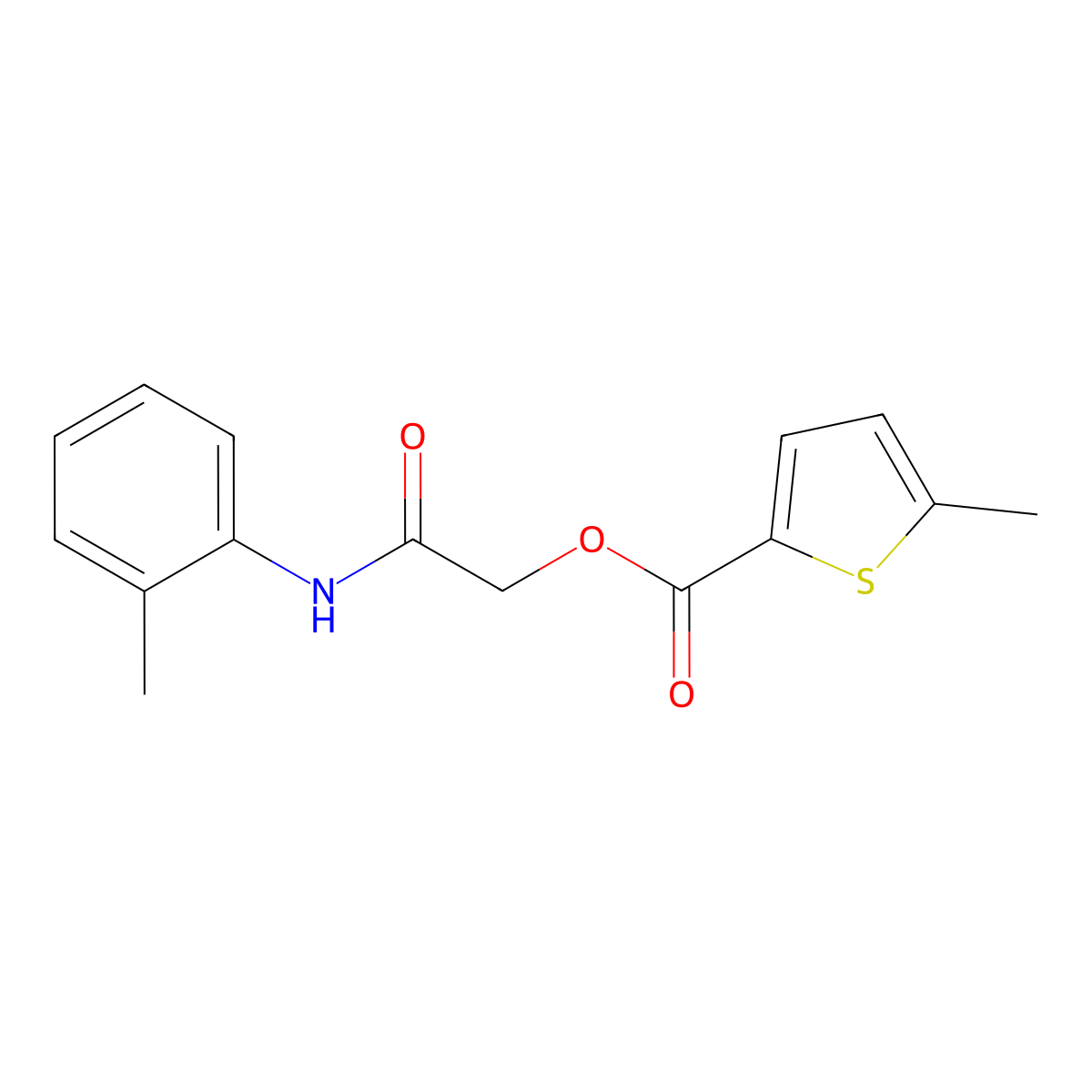 [(2-Methylphenyl)carbamoyl]methyl 5-methylthiophene-2-carboxylate molecular structure, CAS 387854-98-0