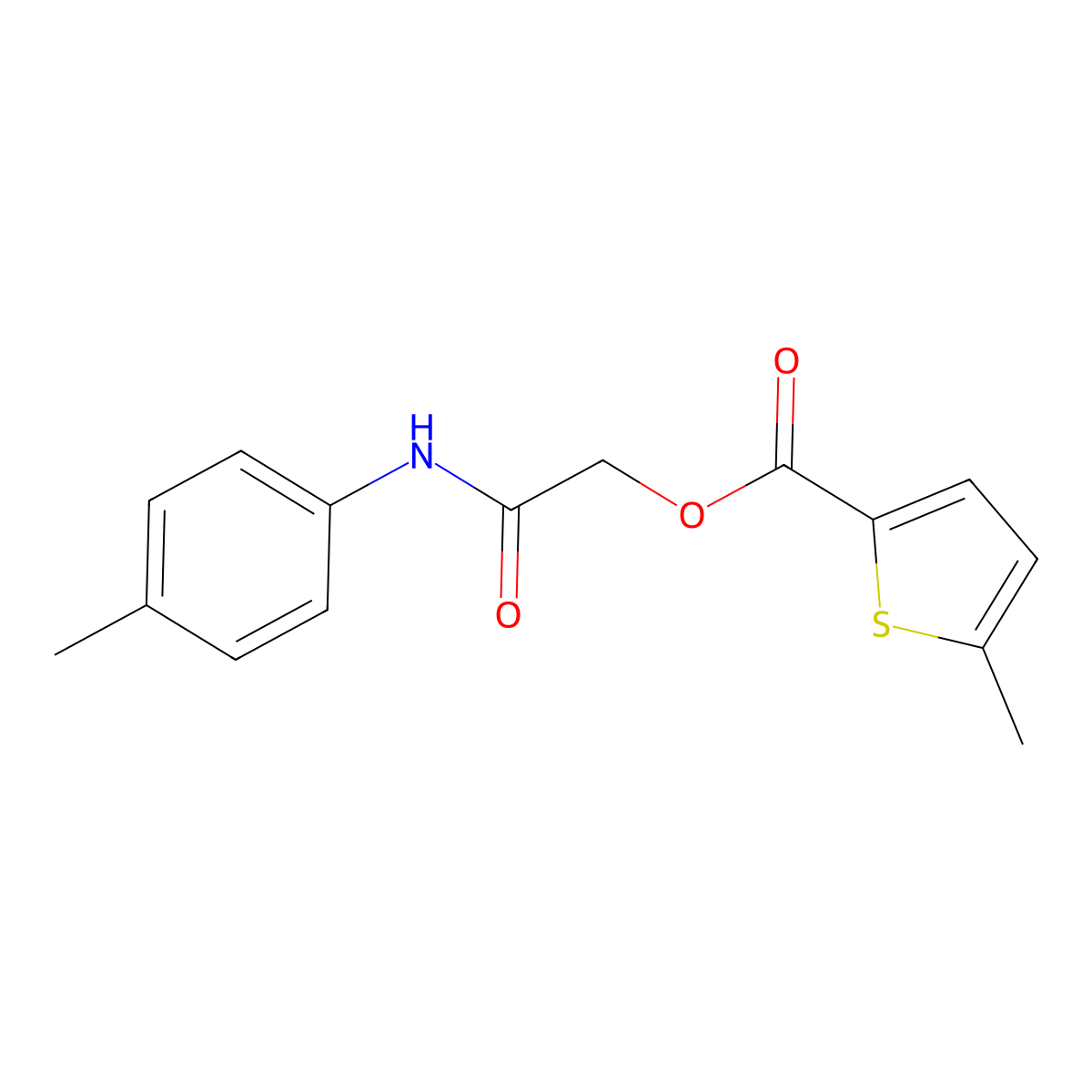 [(4-Methylphenyl)carbamoyl]methyl 5-methylthiophene-2-carboxylate molecular structure, CAS 387855-01-8