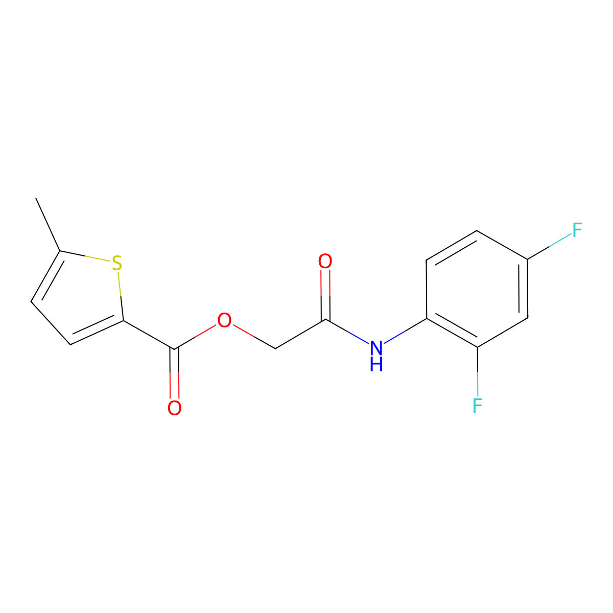 [2-(2,4-Difluoroanilino)-2-oxoethyl] 5-methylthiophene-2-carboxylate molecular structure, CAS 387855-22-3