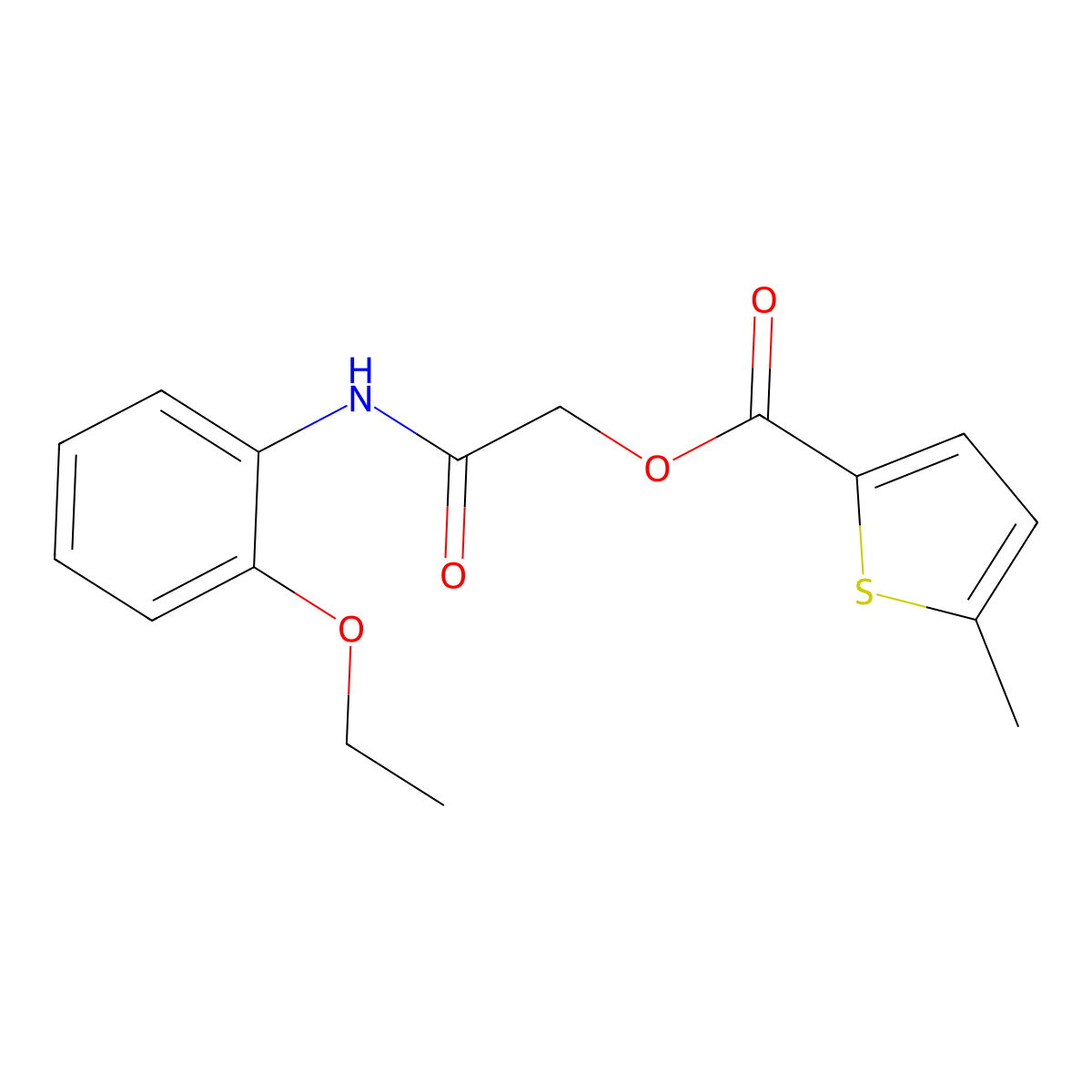 [(2-Ethoxyphenyl)carbamoyl]methyl 5-methylthiophene-2-carboxylate molecular structure, CAS 387855-49-4