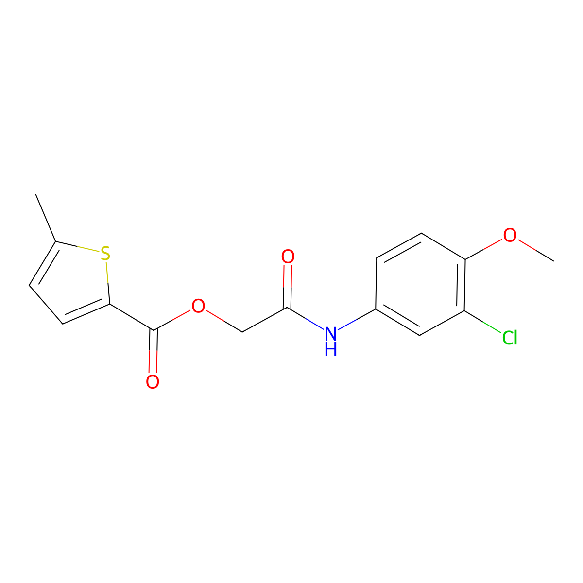 [2-(3-Chloro-4-methoxyanilino)-2-oxoethyl] 5-methylthiophene-2-carboxylate molecular structure, CAS 387855-51-8