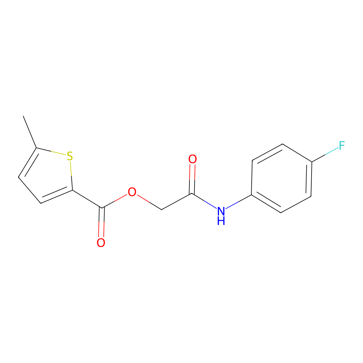 [2-(4-Fluoroanilino)-2-oxoethyl] 5-methylthiophene-2-carboxylate molecular structure, CAS 387856-11-3