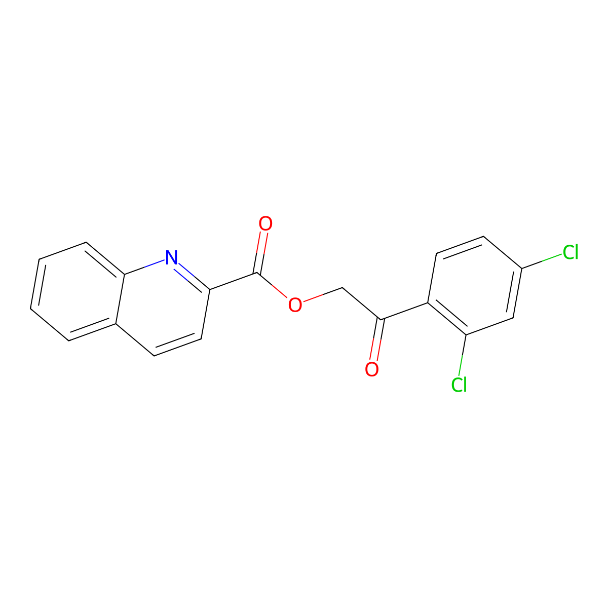 2-(2,4-Dichlorophenyl)-2-oxoethyl quinoline-2-carboxylate molecular structure, CAS 387857-19-4