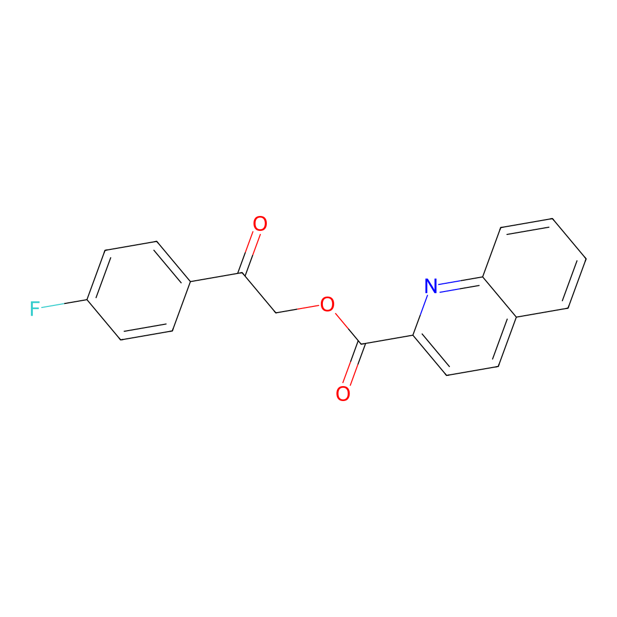 2-(4-Fluorophenyl)-2-oxoethyl quinoline-2-carboxylate molecular structure, CAS 387857-21-8