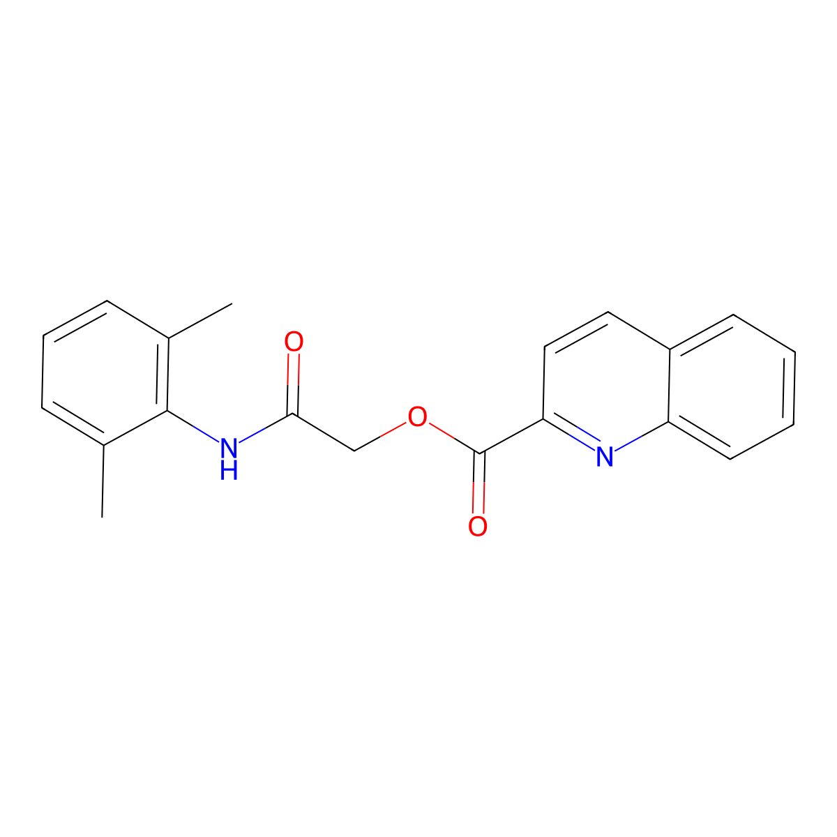 [2-(2,6-Dimethylanilino)-2-oxoethyl] quinoline-2-carboxylate molecular structure, CAS 387857-33-2