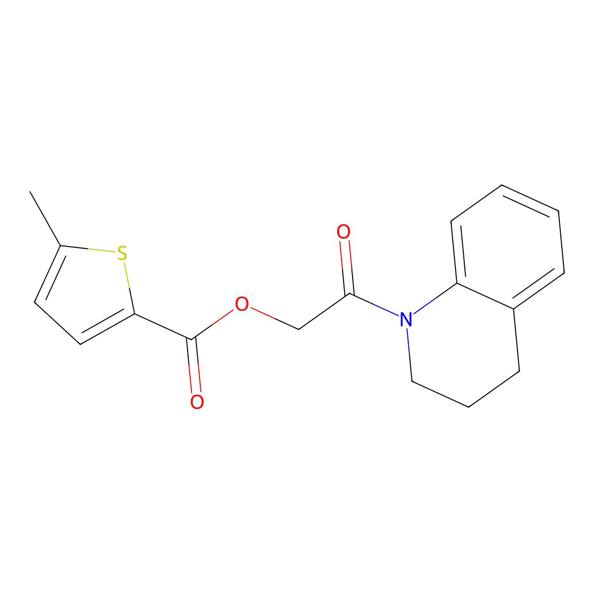 2-(3,4-Dihydro-1(2H)-quinolinyl)-2-oxoethyl 5-methyl-2-thiophenecarboxylate molecular structure, CAS 387859-95-2