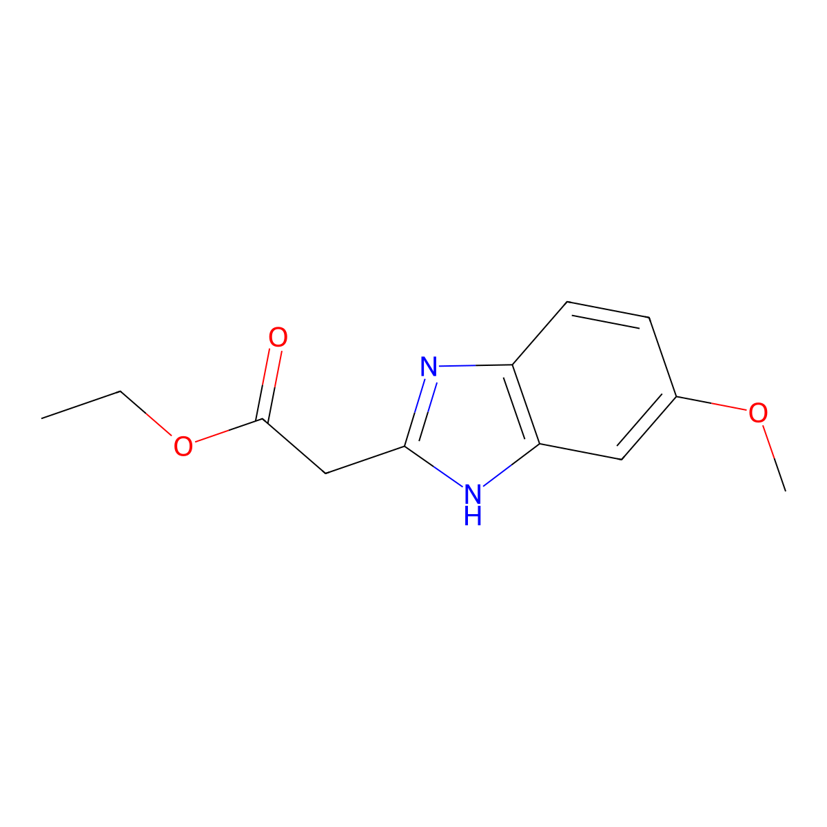 ethyl (5-methoxy-1H-benzimidazol-2-yl)acetate molecular structure, CAS 38786-59-3