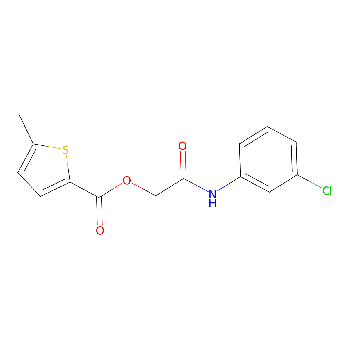 [2-(3-Chloroanilino)-2-oxoethyl] 5-methylthiophene-2-carboxylate molecular structure, CAS 387860-00-6