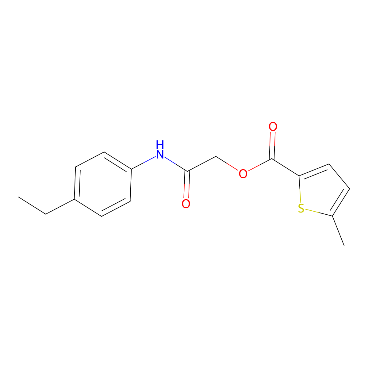 [2-(4-Ethylanilino)-2-oxoethyl] 5-methylthiophene-2-carboxylate molecular structure, CAS 387860-04-0