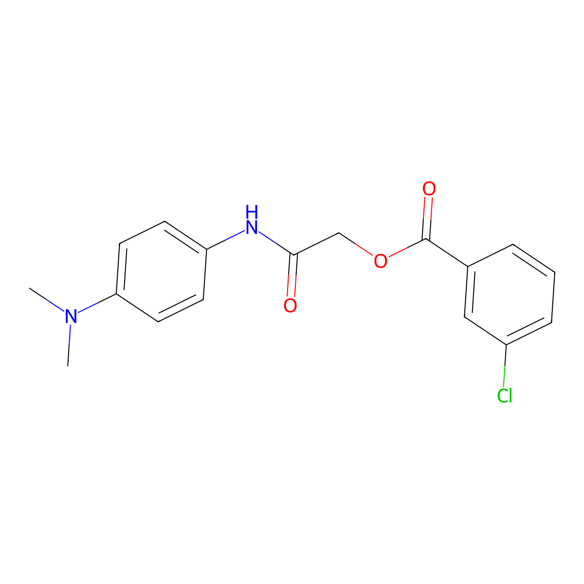 {[4-(Dimethylamino)phenyl]carbamoyl}methyl 3-chlorobenzoate molecular structure, CAS 387864-60-0