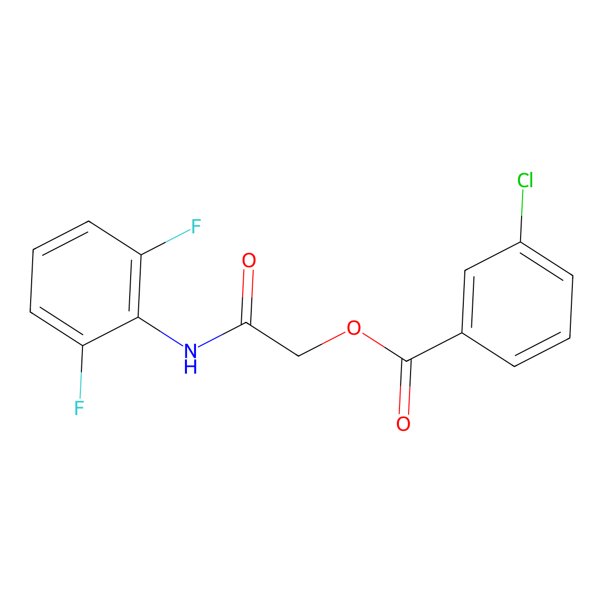 2-((2,6-Difluorophenyl)amino)-2-oxoethyl 3-chlorobenzoate molecular structure, CAS 387864-71-3