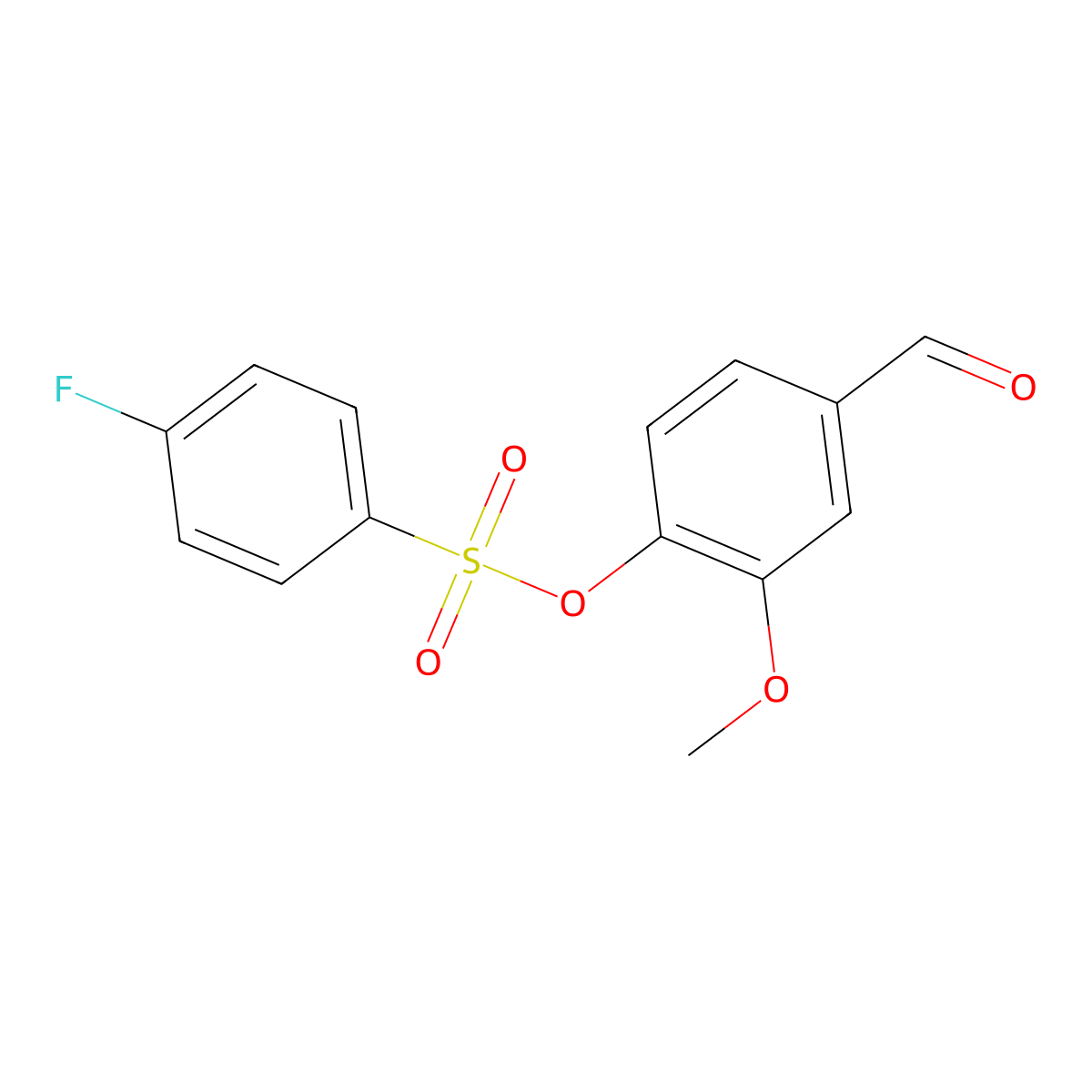 4-Formyl-2-methoxyphenyl 4-fluorobenzenesulfonate molecular structure, CAS 387873-56-5