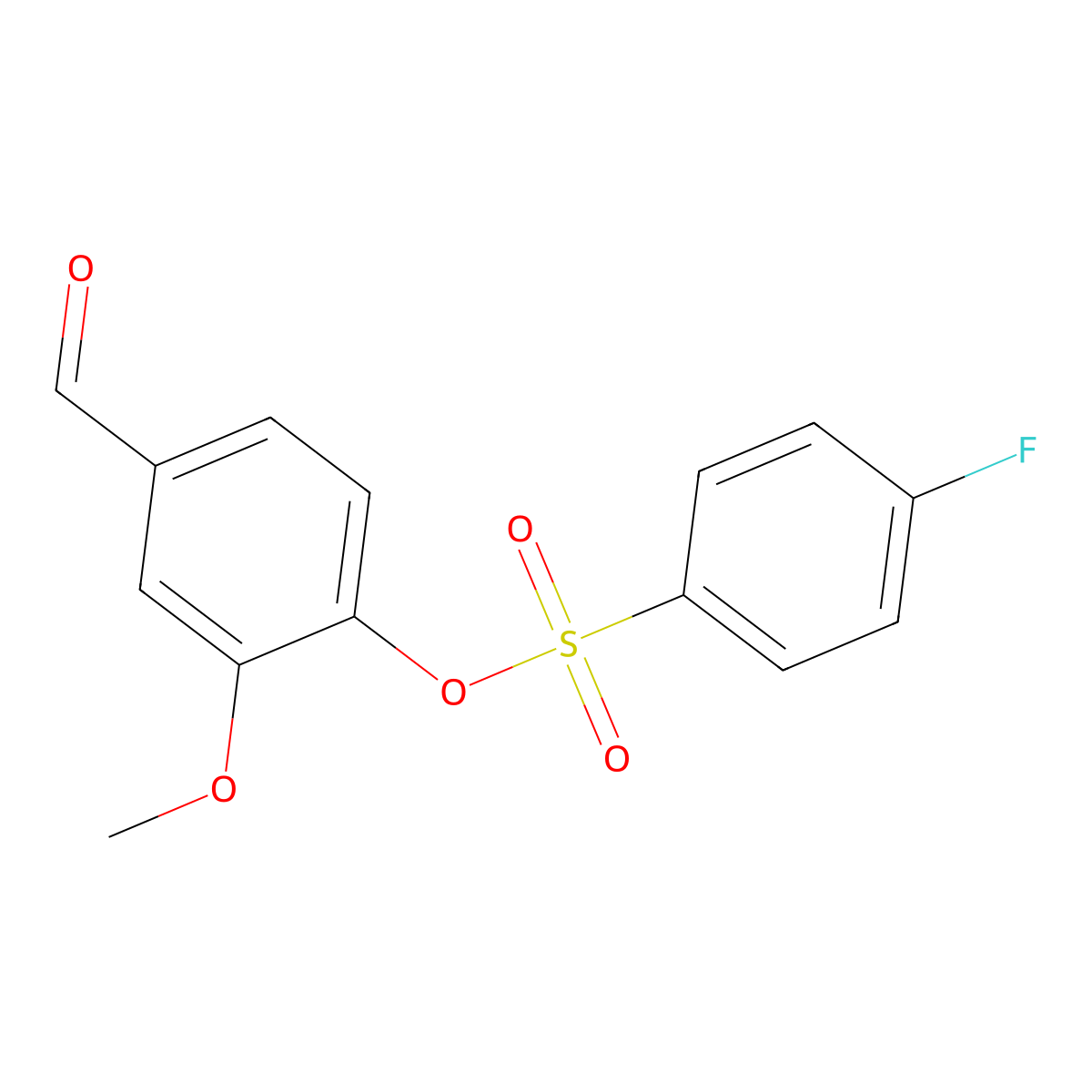 4-Formyl-2-methoxyphenyl 4-fluorobenzenesulfonate molecular structure, CAS 387873-56-5