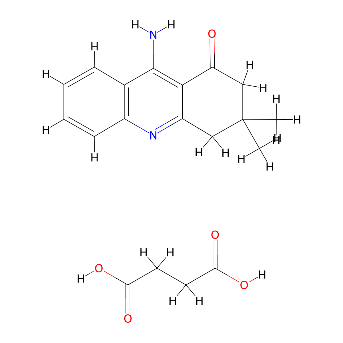 9-Amino-3,3-dimethyl-2,4-dihydroacridin-1-one;butanedioic acid molecular structure, CAS 387876-63-3