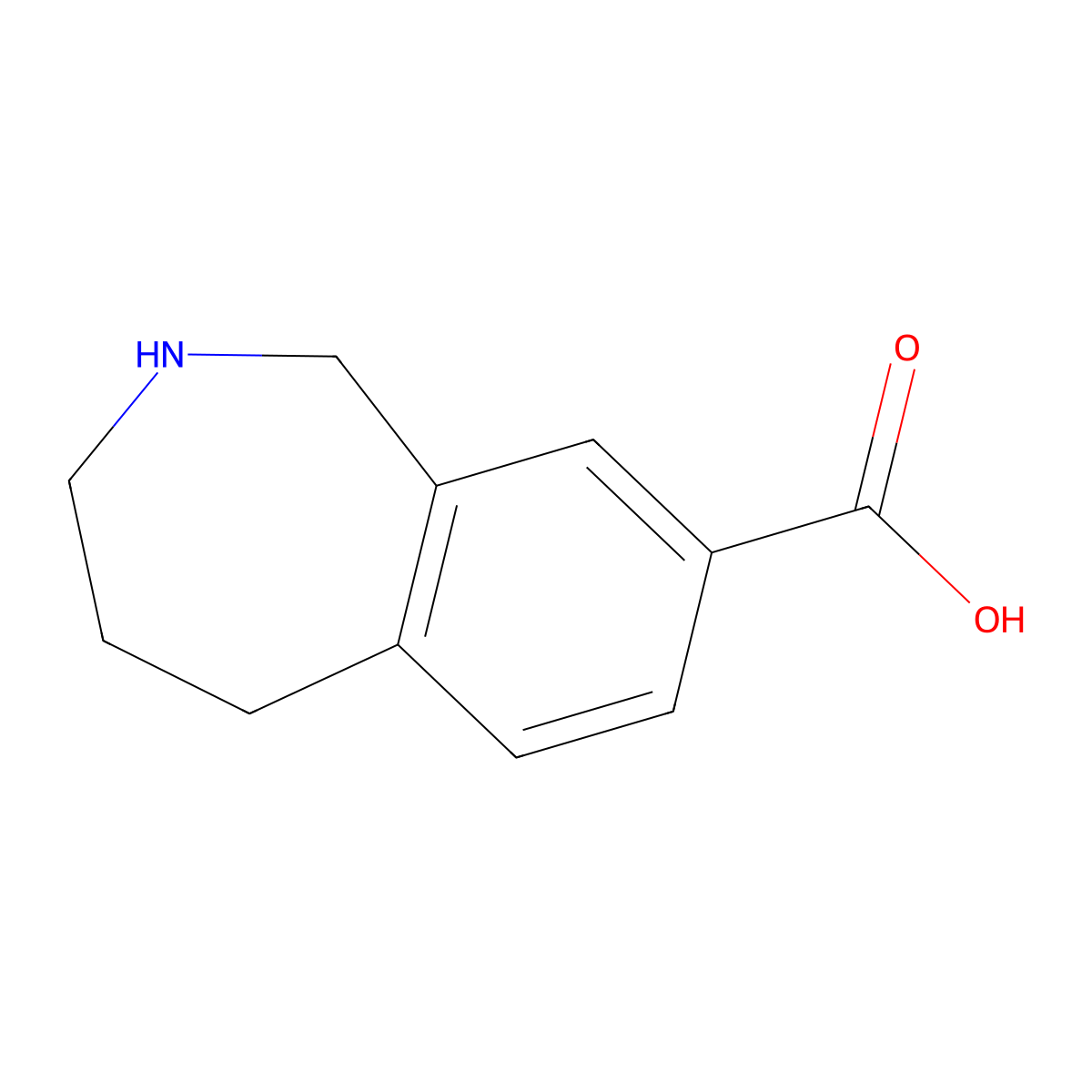 2,3,4,5-tetrahydro-1H-2-benzazepine-8-carboxylic acid molecular structure, CAS 387876-66-6