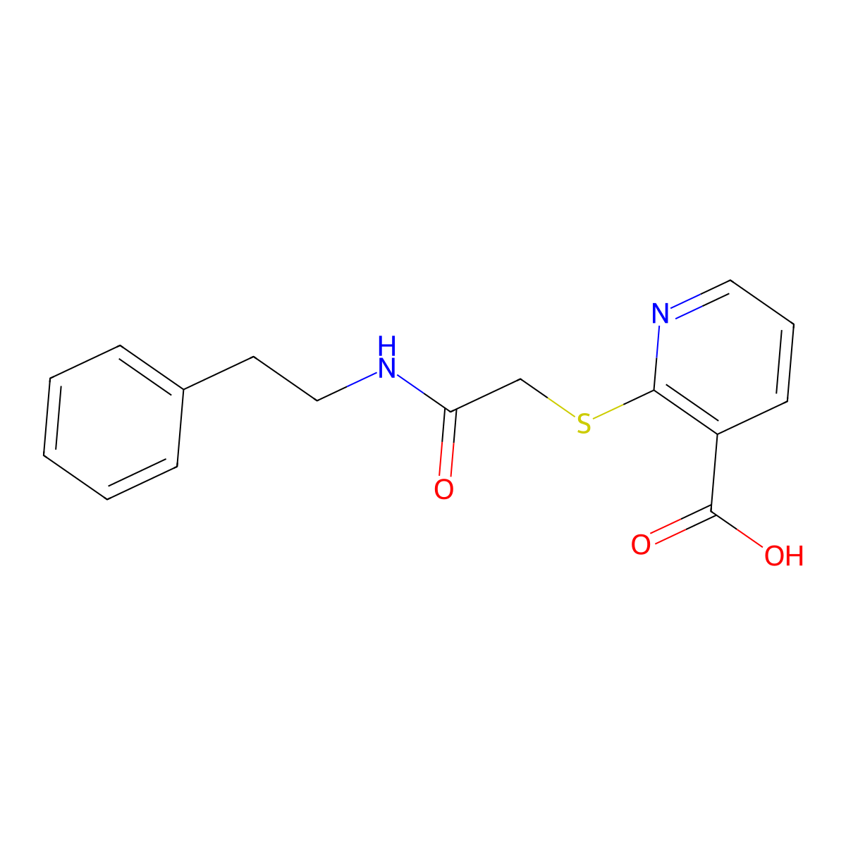 2-[[2-Oxo-2-(phenethylamino)ethyl]thio]nicotinic Acid molecular structure, CAS 387882-04-4