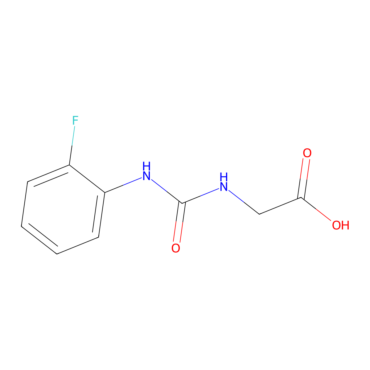 2-{[(2-Fluorophenyl)carbamoyl]amino}acetic acid molecular structure, CAS 387882-09-9