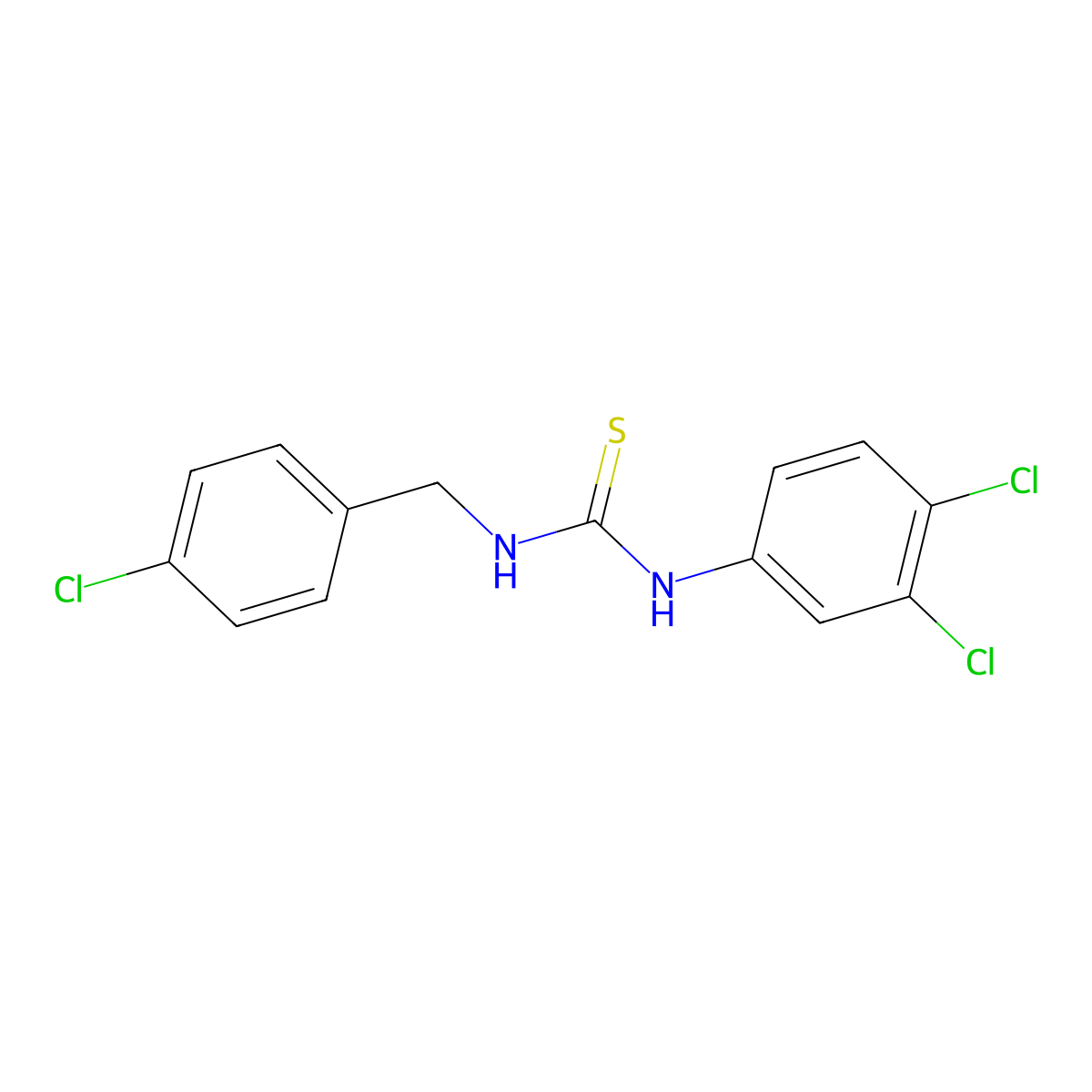 1-[(4-Chlorophenyl)methyl]-3-(3,4-dichlorophenyl)thiourea molecular structure, CAS 387882-72-6