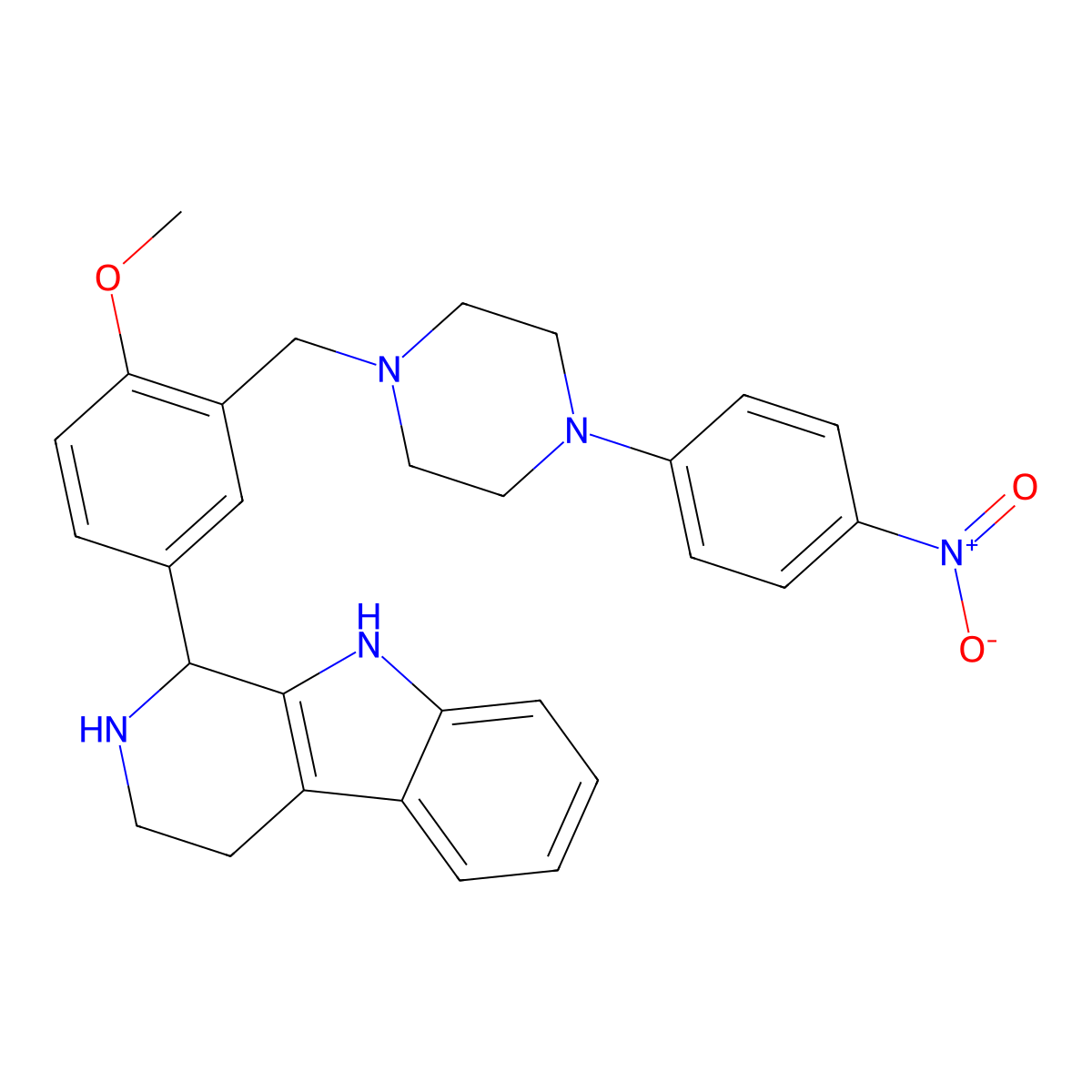 1-(4-methoxy-3-{[4-(4-nitrophenyl)piperazin-1-yl]methyl}phenyl)-2,3,4,9-tetrahydro-1H-beta-carboline molecular structure, CAS 387882-94-2