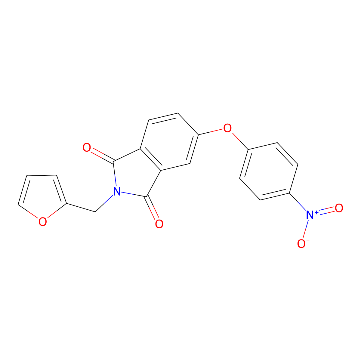 2-(Furan-2-ylmethyl)-5-(4-nitrophenoxy)isoindole-1,3-dione molecular structure, CAS 387882-97-5