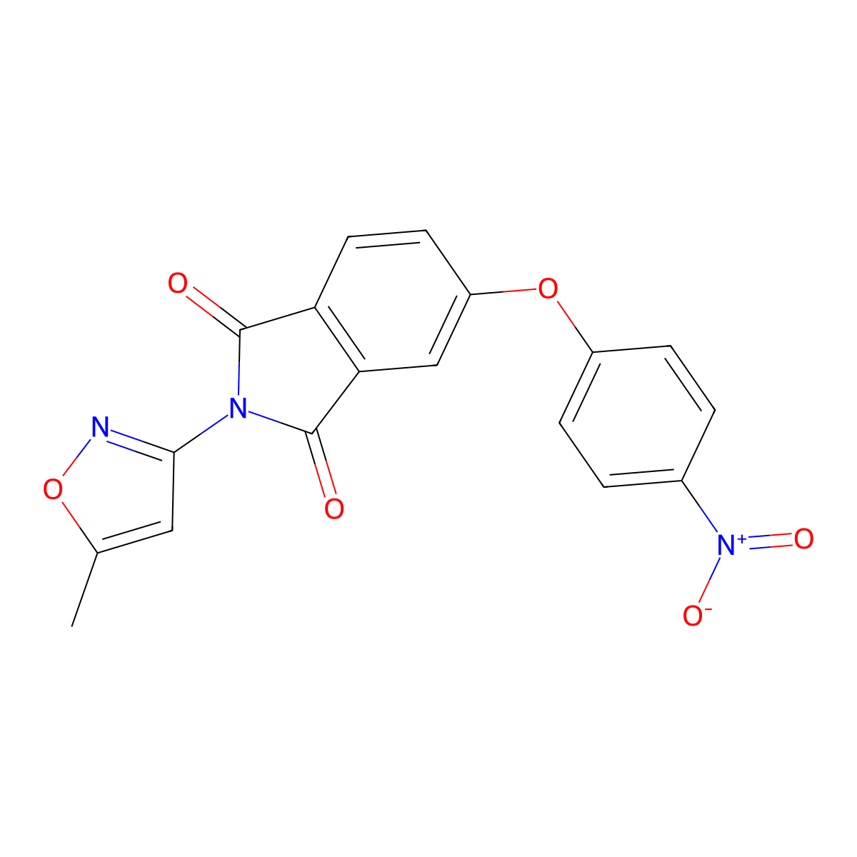 2-(5-Methyl-1,2-oxazol-3-yl)-5-(4-nitrophenoxy)isoindole-1,3-dione molecular structure, CAS 387883-04-7