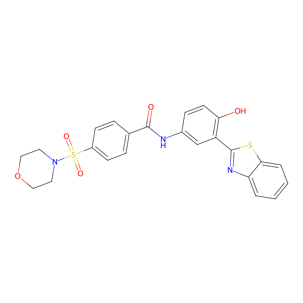 N-[3-(1,3-benzothiazol-2-yl)-4-hydroxyphenyl]-4-(morpholine-4-sulfonyl)benzamide molecular structure, CAS 387883-19-4