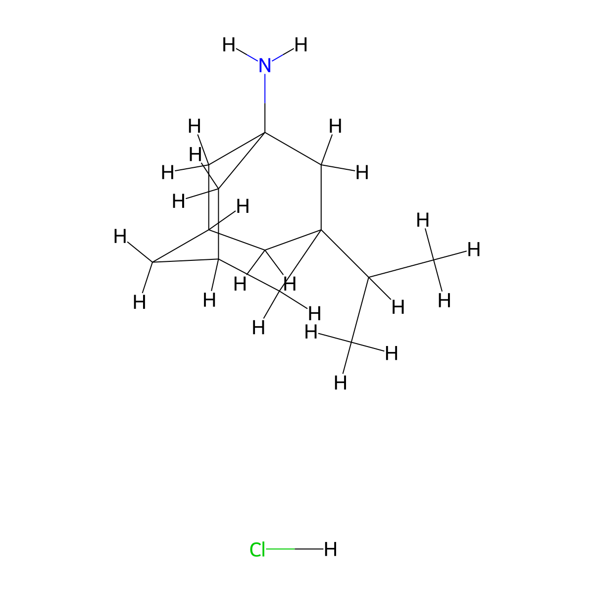 (3-Isopropyl-1-adamantyl)amine hydrochloride molecular structure, CAS 38789-54-7