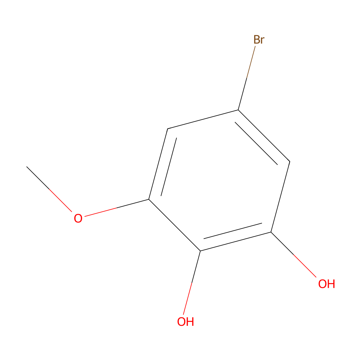 5-Bromo-3-methoxybenzene-1,2-diol molecular structure, CAS 38790-07-7